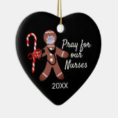 クリスマスナースコビデ顔マスクジンジャーブレッドマン セラミックオーナメント (右)