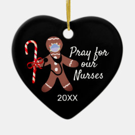 クリスマスナースコビデ顔マスクジンジャーブレッドマン セラミックオーナメント