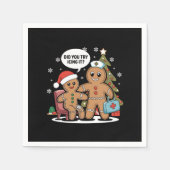 クリスマスナースジンジャーブレッドマンアイシングを試みた スタンダードカクテルナプキン (正面)