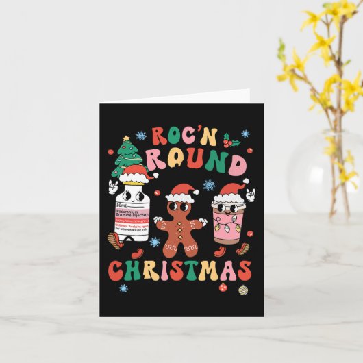 クリスマスナース看護Roc'nのまわりにザ・クリスマス カード (黄色い花)