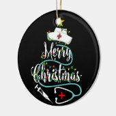 クリスマスナース聴診器クリスマスツリーライト セラミックオーナメント (左)