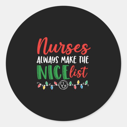 クリスマスナース、ナースニースリスト ラウンドシール (正面)