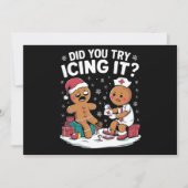 クリスマスナース 氷で冷やしてみた?ジンジャーブレッド シーズンカード (正面)