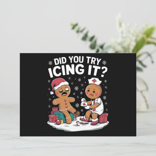クリスマスナース 氷で冷やしてみた?ジンジャーブレッド シーズンカード (スタンド正面)