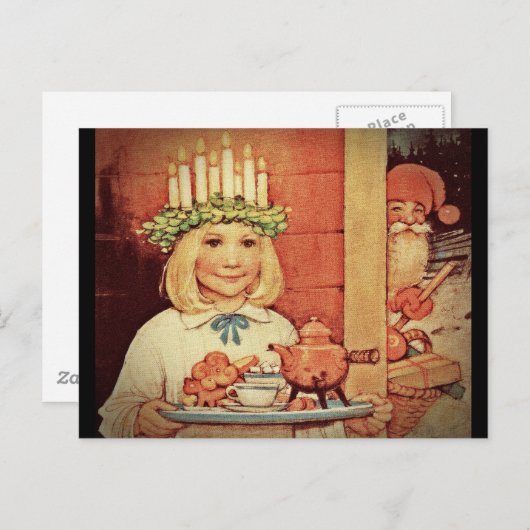 クリスマスニッセとルシアデイカリン シーズンポストカード (正面/裏面)