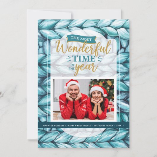 クリスマスニットの写真 シーズンカード (正面)