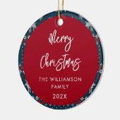 クリスマスニットパターンフェスティバル北欧ファミリー セラミックオーナメント (左)