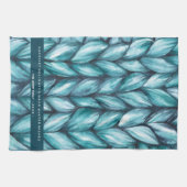 クリスマスニットブルー キッチンタオル (横)