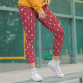 クリスマスニットムースツリーレッドウィンターホリデーズ レギンス