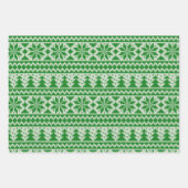 クリスマスニットラッピング紙セット ラッピングペーパーシート (正面3)