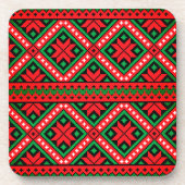 クリスマスニット模様 コースター (正面)