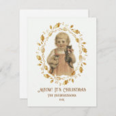 クリスマスニャーヴィンテージホリデーカード シーズンカード (正面/裏面)