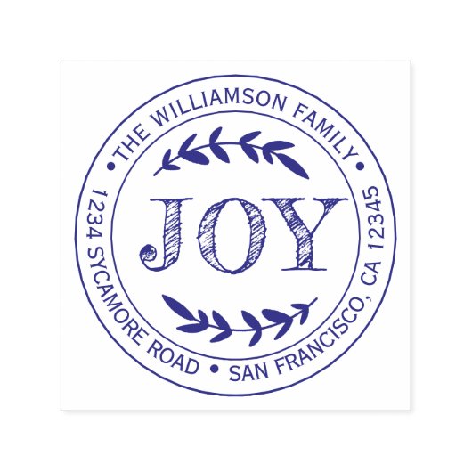 クリスマスニューイヤージョイファミリーラウンド差出人住所 セルフインキングスタンプ (デザイン)