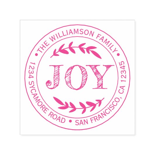 クリスマスニューイヤージョイファミリーラウンド差出人住所 セルフインキングスタンプ (デザイン)