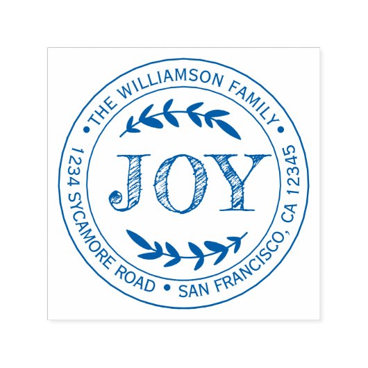 クリスマスニューイヤージョイファミリーラウンド差出人住所 セルフインキングスタンプ (デザイン)