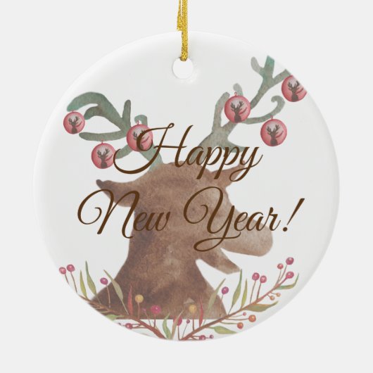 クリスマスニューイヤースノーフレークオーナメント セラミックオーナメント (裏面)