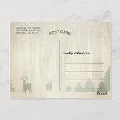 クリスマスニューイヤーホリデーパーティーホリーリーススノー ポストカード (裏面)