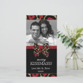 クリスマスニューイヤーホリデーレオパードグリッター写真 シーズンカード (スタンド正面)