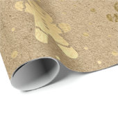 クリスマスニューイヤー金ゴールドジンジャーブレッドマンクラフトジョイ ラッピングペーパー (ロールコーナー)