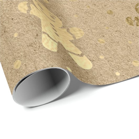 クリスマスニューイヤー金ゴールドジンジャーブレッドマンクラフトジョイ ラッピングペーパー (ロールコーナー)