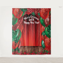 クリスマスニューイヤー風船フォトブース背景 タペストリー