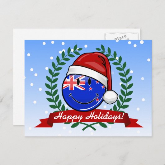 クリスマスニュージーランドスタイル微笑み旗 シーズンポストカード (正面/裏面)