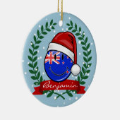 クリスマスニュージーランドスタイル微笑み旗 セラミックオーナメント (右)