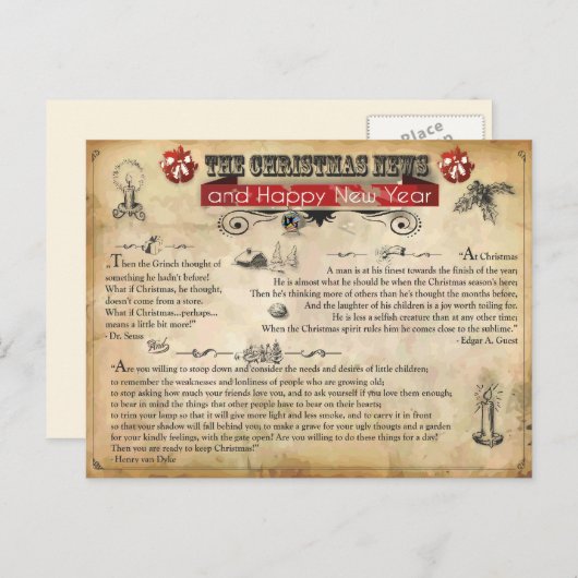 クリスマスニュースはがき シーズンポストカード (正面/裏面)