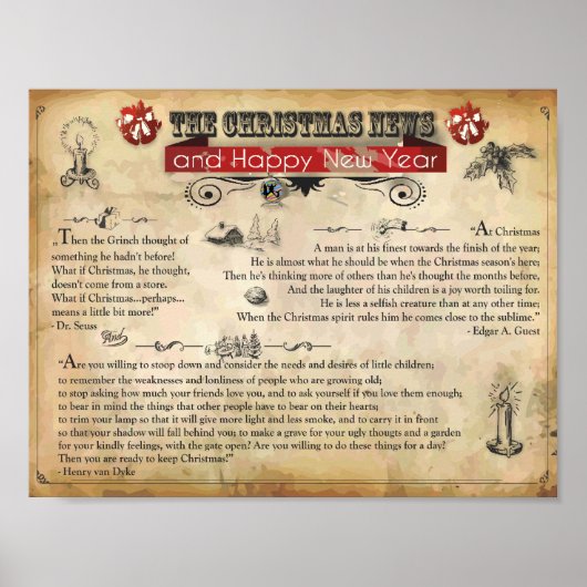 クリスマスニュースポスター(マット) ポスター (正面)