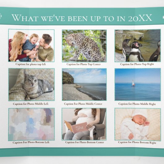 クリスマスニュースレターのレビューの年の写真霜の降りた 三つ折りクリスマスカード (内部中)