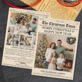 クリスマスニュースレター家族写真新聞 シーズンカード