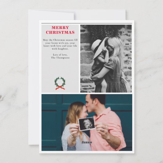 クリスマスニュースレター新聞家族の写真ユニーク シーズンカード (裏面)