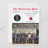 クリスマスニュースレター新聞社企業の シーズンカード (正面)