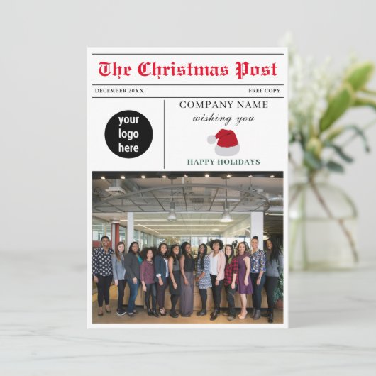 クリスマスニュースレター新聞社企業の シーズンカード (スタンド正面)