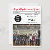 クリスマスニュースレター新聞社企業の シーズンカード (正面)