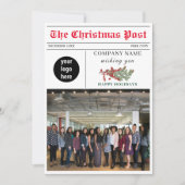 クリスマスニュースレター新聞社企業の シーズンカード (正面)