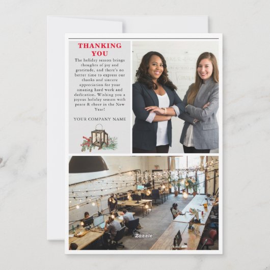 クリスマスニュースレター新聞社企業の シーズンカード (裏面)