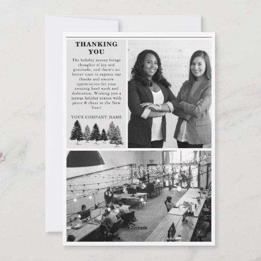 クリスマスニュースレター新聞社企業の シーズンカード (裏面)