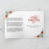 クリスマスニュースレターPoinsettia Holiday Greeting カード (内部)