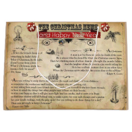 クリスマスニュース抱き枕 – 大、光沢 ラージペーパーバッグ