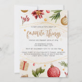 クリスマスニュートラル水の色のお気に入りのものパーティー 招待状 (正面)