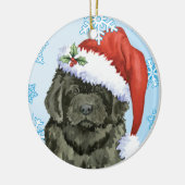 クリスマスニューファウンドランド セラミックオーナメント (左)