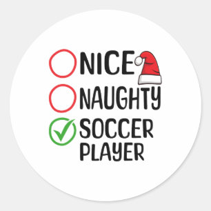 クリスマスニースいけなサッカープレーヤークリスマスリス ラウンドシール