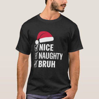 クリスマスニースいけなブルサンタおもしろいハットクリスマスH Tシャツ
