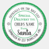 クリスマスニースリスト公式名前をカスタムする ラウンドシール (正面)