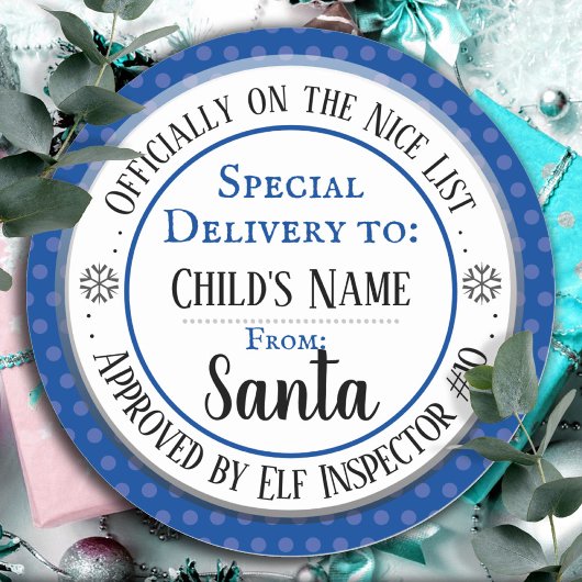 クリスマスニースリスト公式名前をカスタムする ラウンドシール