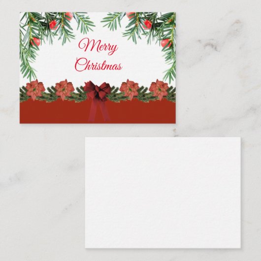 クリスマスニードルのクリスマスカード ノートカード (正面/裏面)