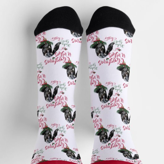 クリスマスヌビアベビーヤギの願い ソックス (上部)