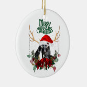 クリスマスヌビアンデナーキッドヤギとリース セラミックオーナメント (右)