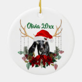 クリスマスヌビアンデナーキッドヤギとリース セラミックオーナメント (裏面)